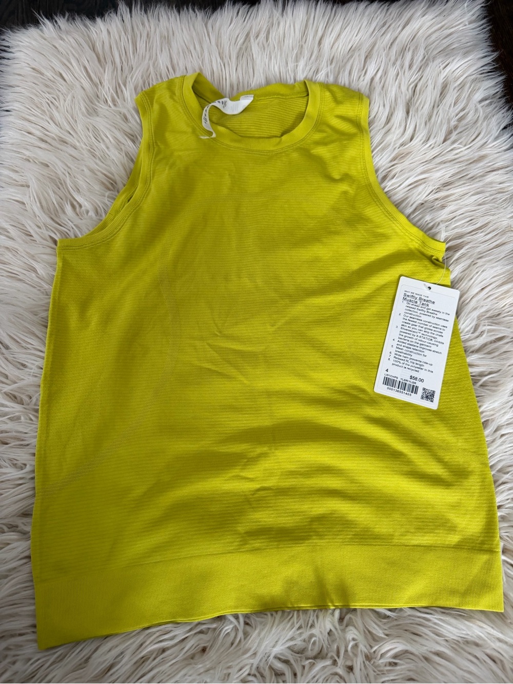 lululemon athletica Bright Lime Sleeveless Muscle Tank